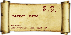 Potzner Dezső névjegykártya